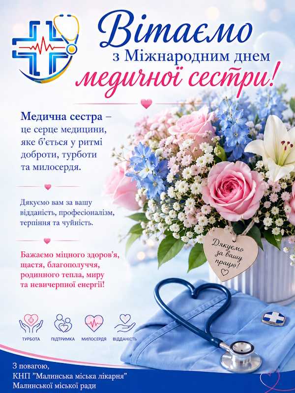 Вітаємо з Міжнародним днем медичної сестри! Вітаємо з Міжнародним днем медичної сестри!