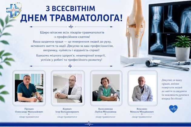 20 травня — Всесвітній день травматолога 20 травня — Всесвітній день травматолога